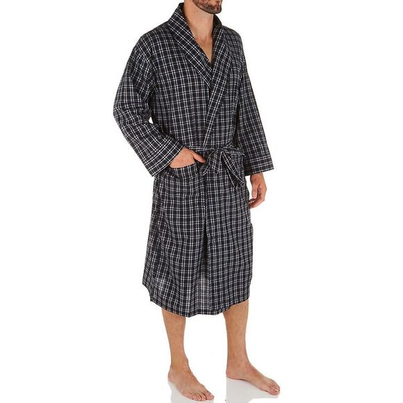 Hanes Other Hanes Tall Man Woven Shawl Robe Black Plaid 424t Poshmark